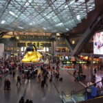 a large group of people in a large building