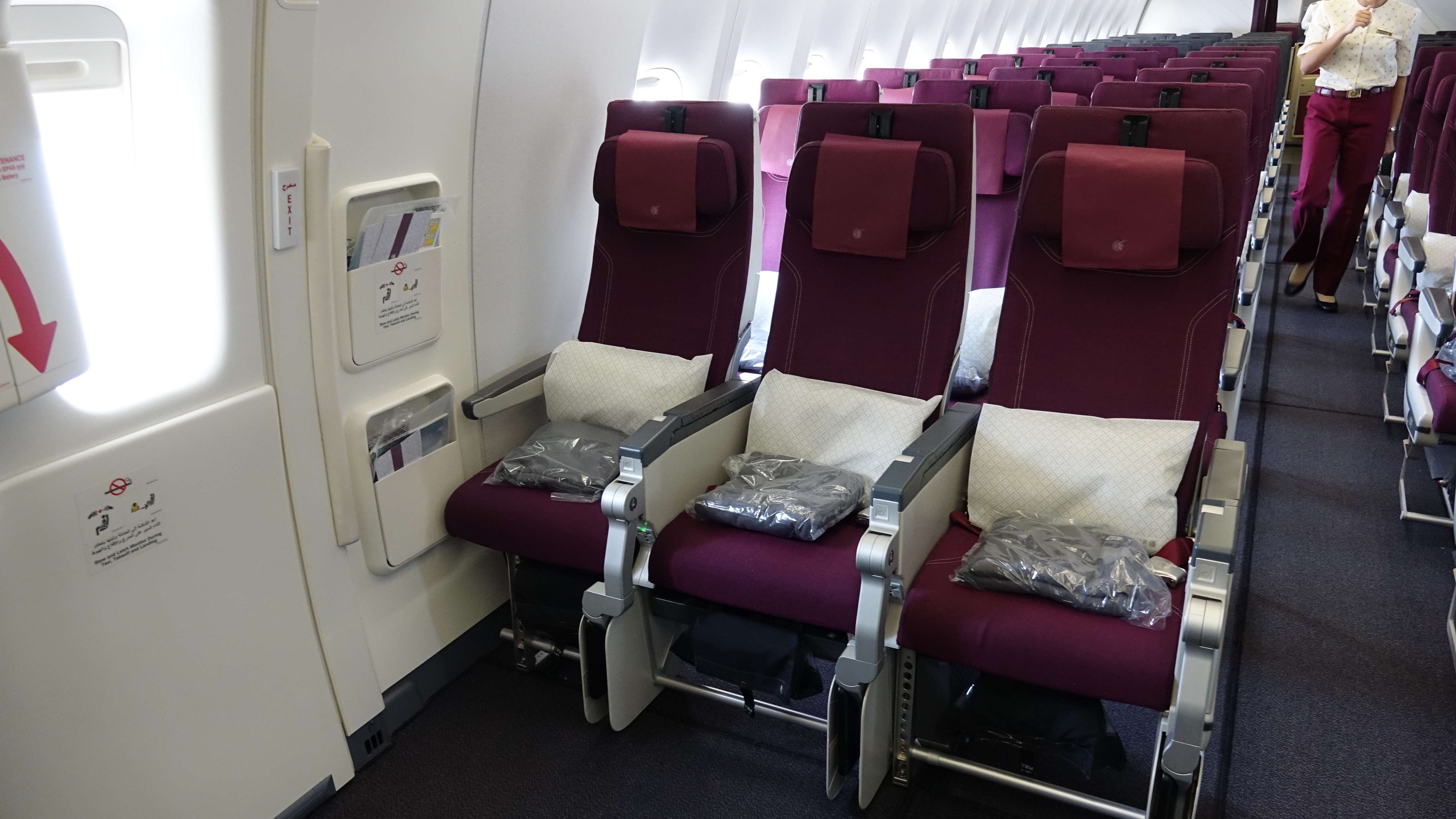 a row of seats in an airplane