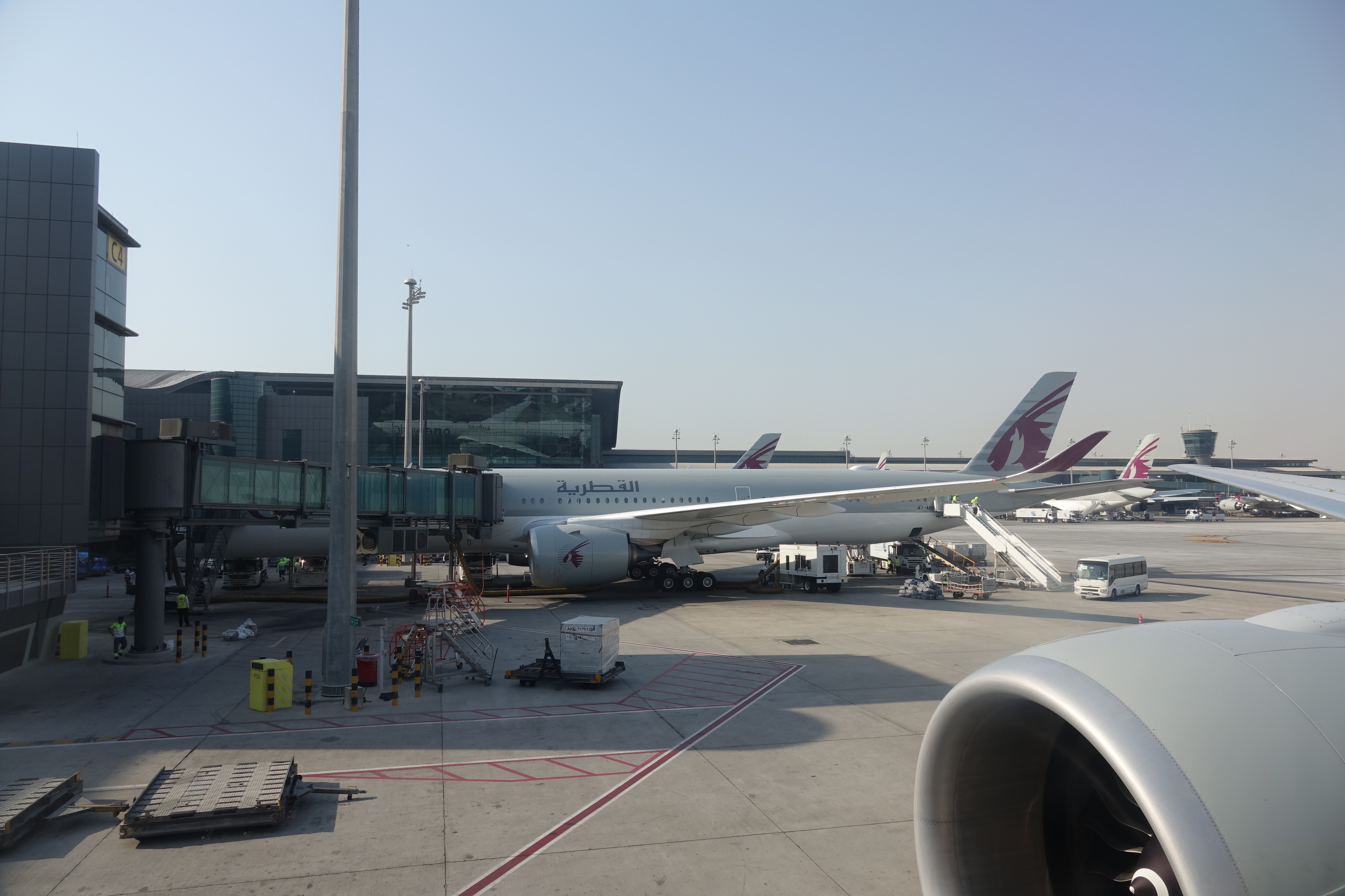 an airplane parked at an airport