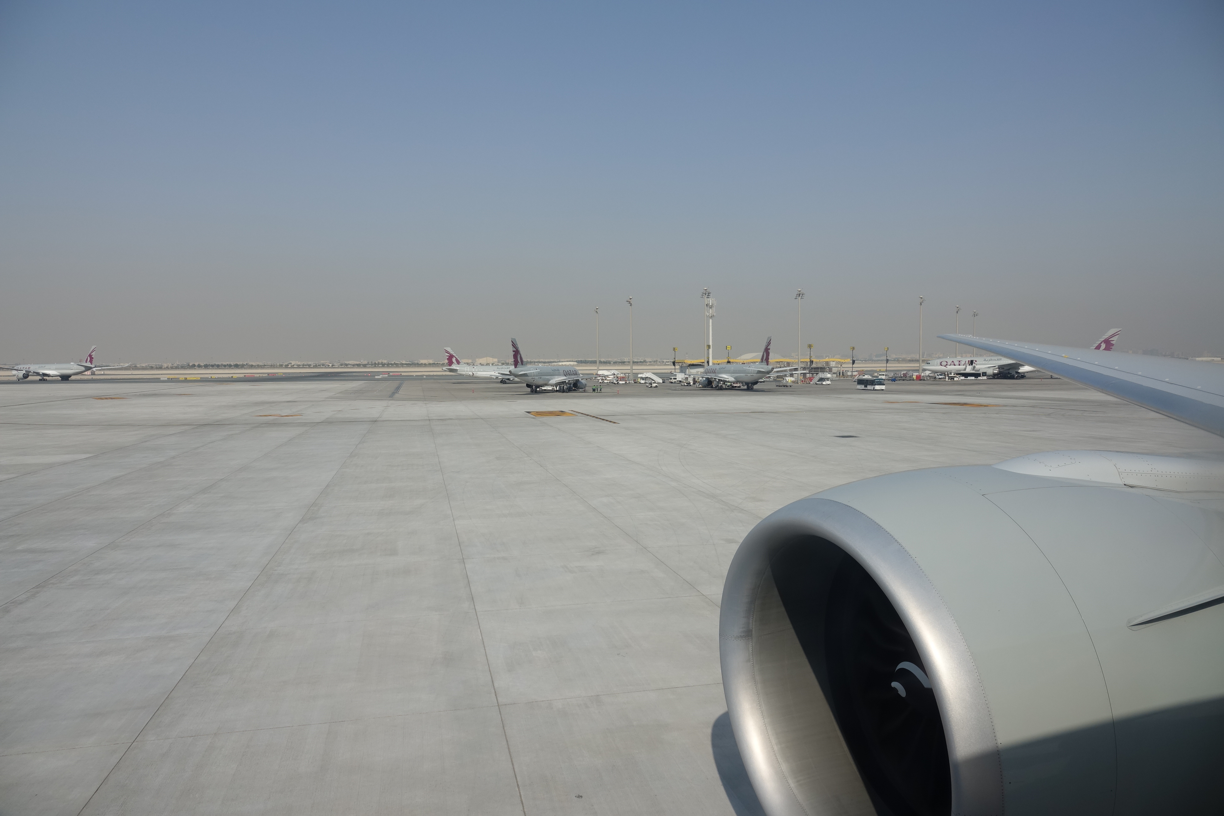 a plane engine on a runway