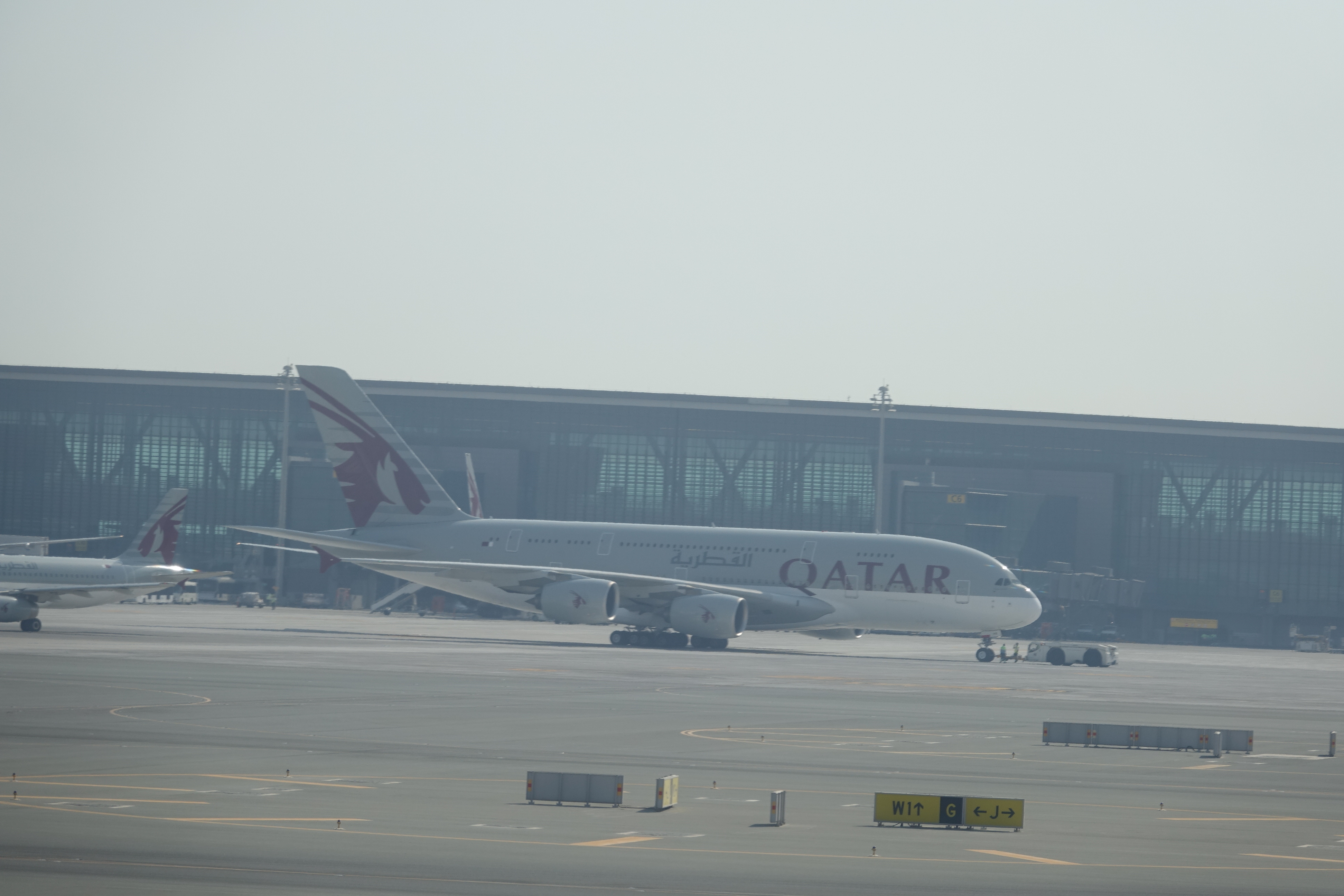 an airplane on the runway