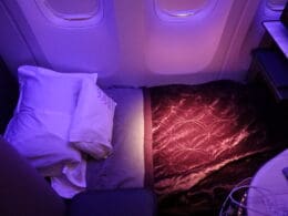 a bed in an airplane