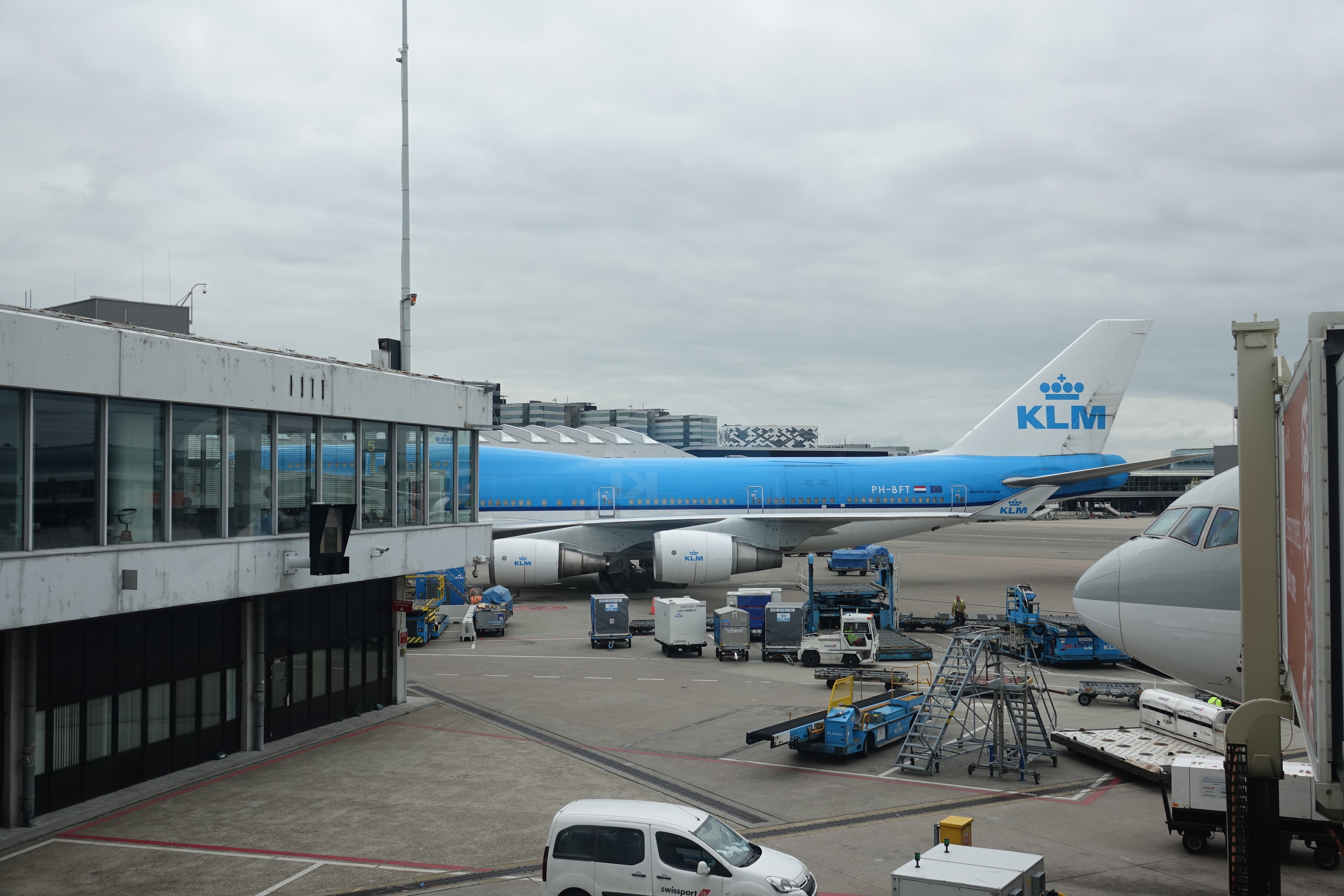 a plane parked at an airport