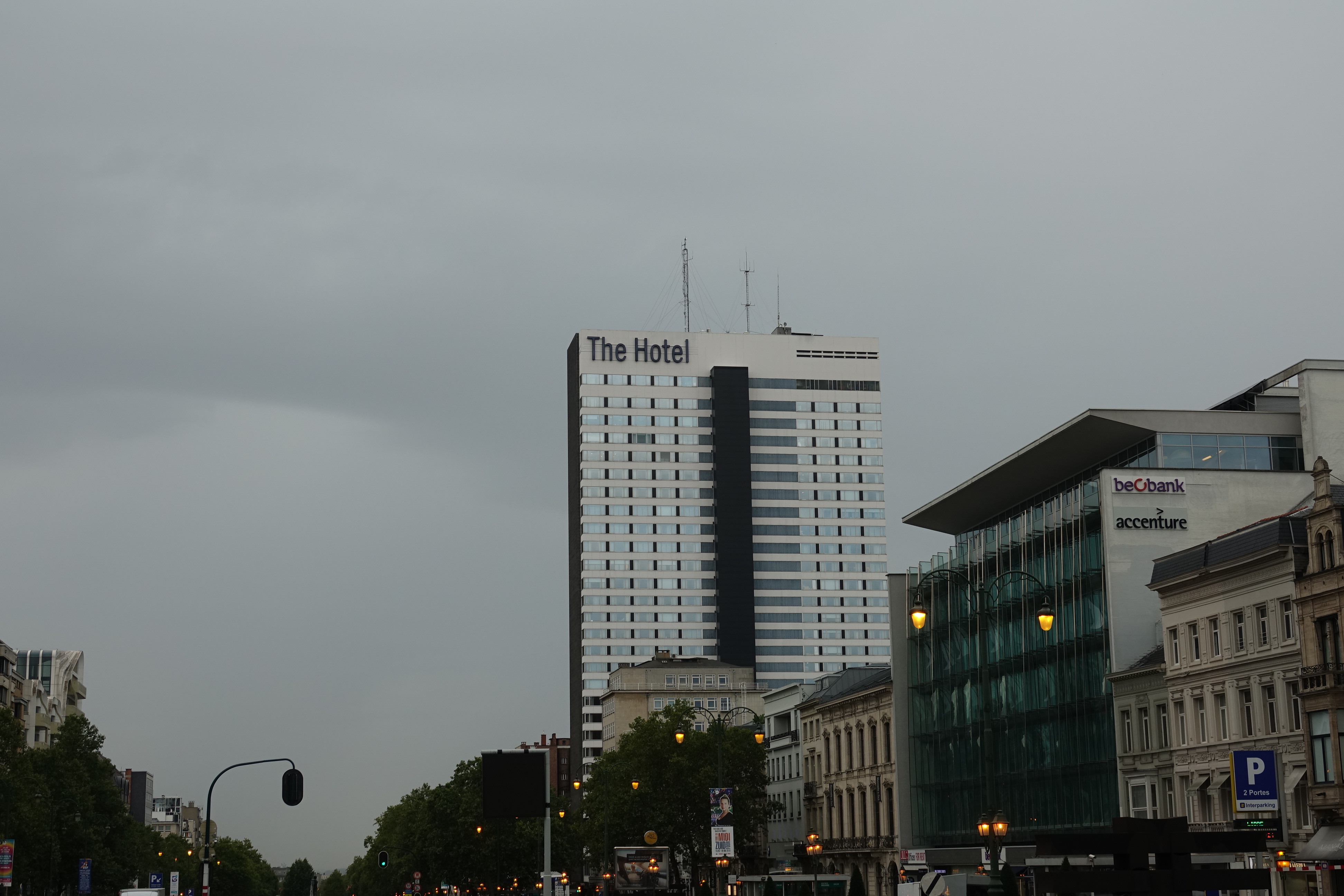 a building with a sign on it