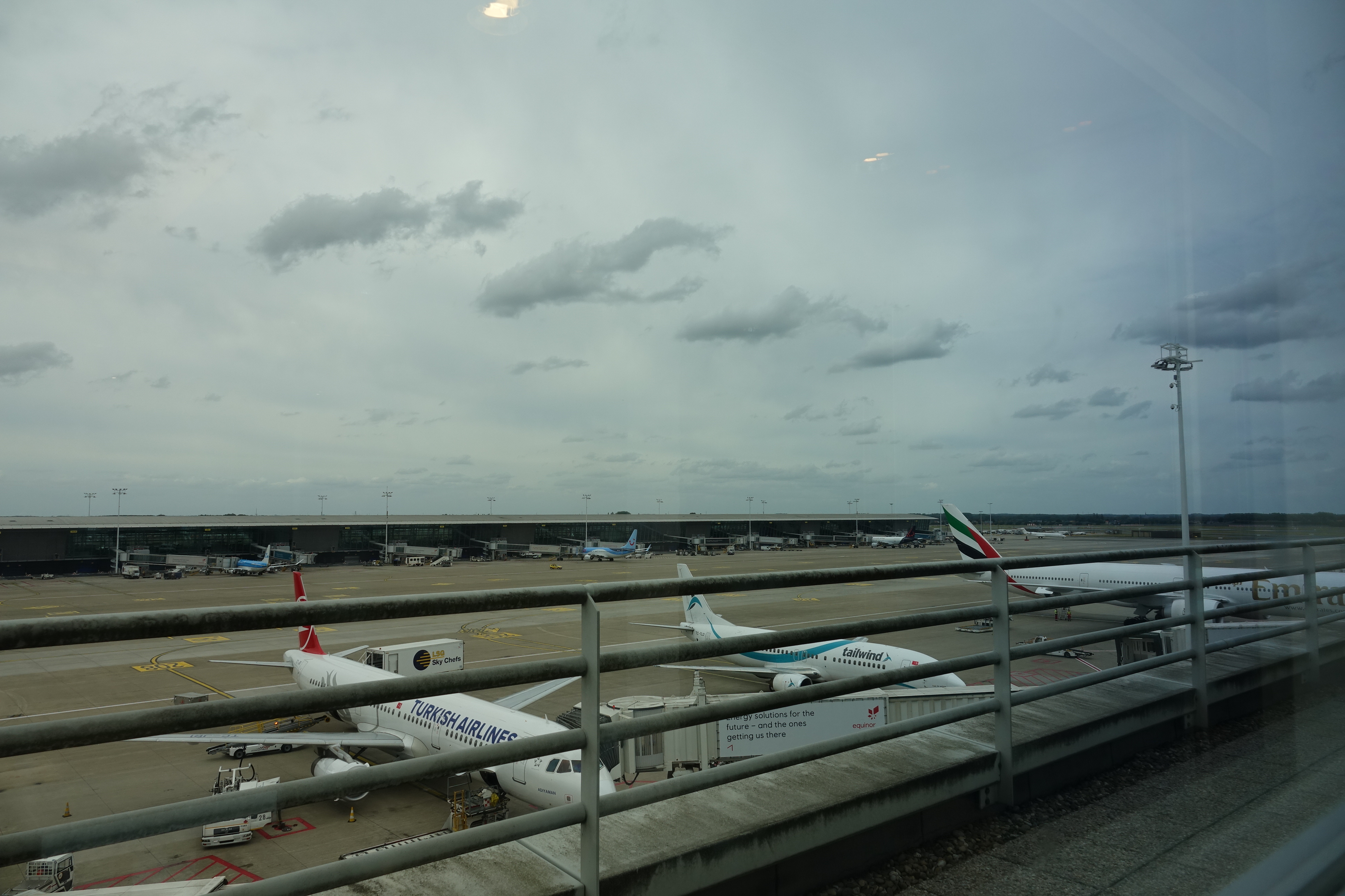 airplanes parked at an airport