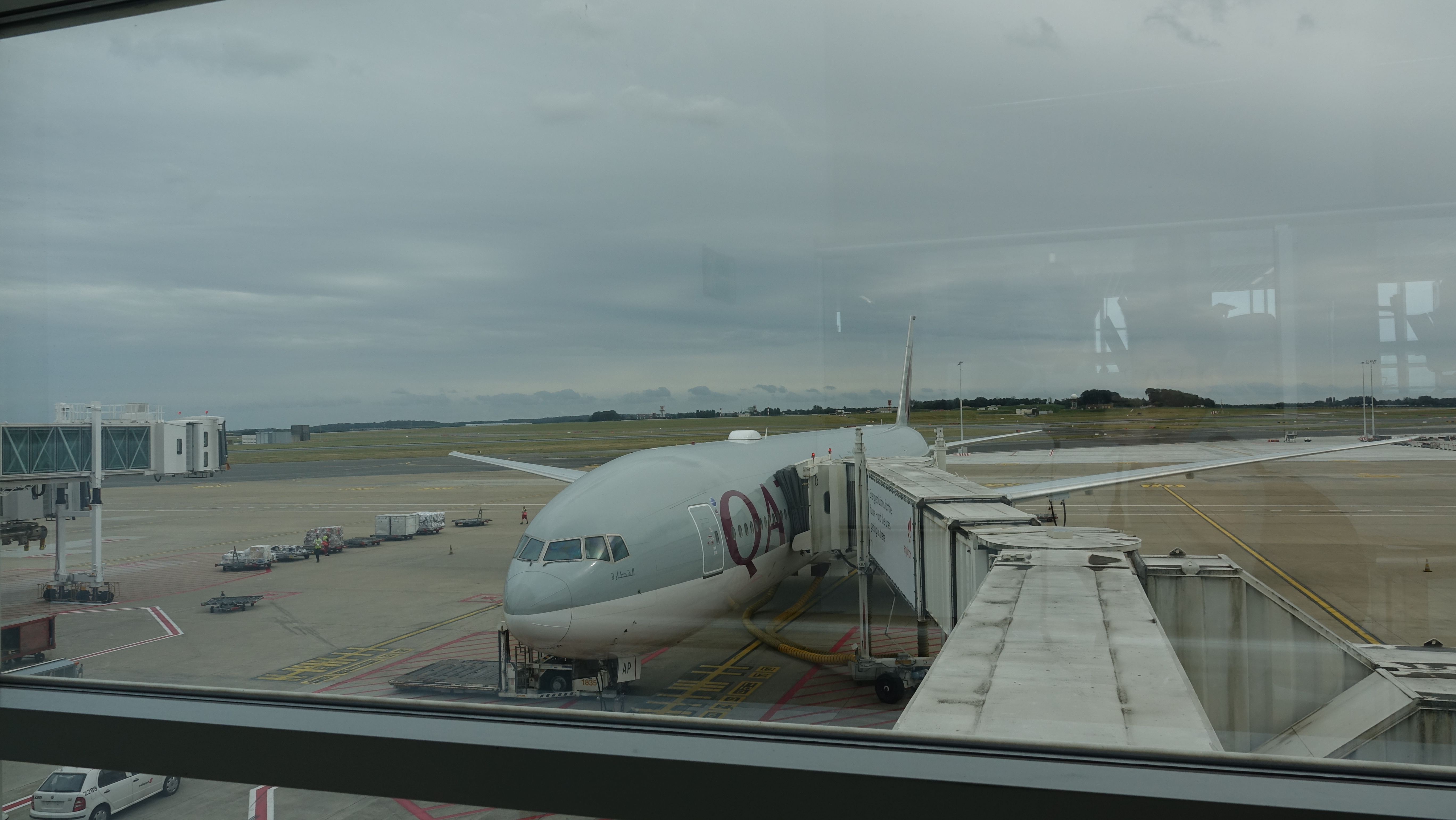 an airplane at an airport