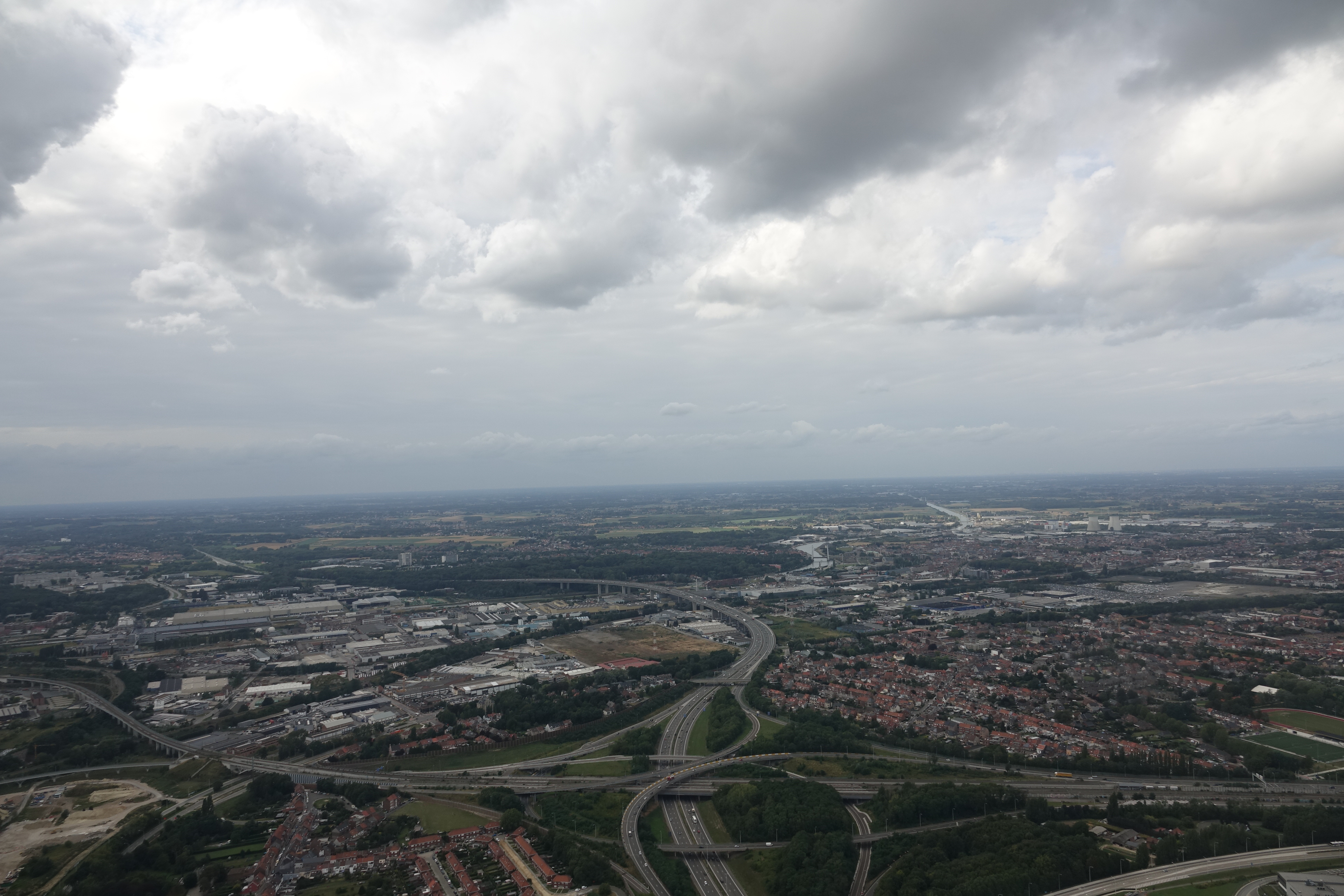 an aerial view of a city