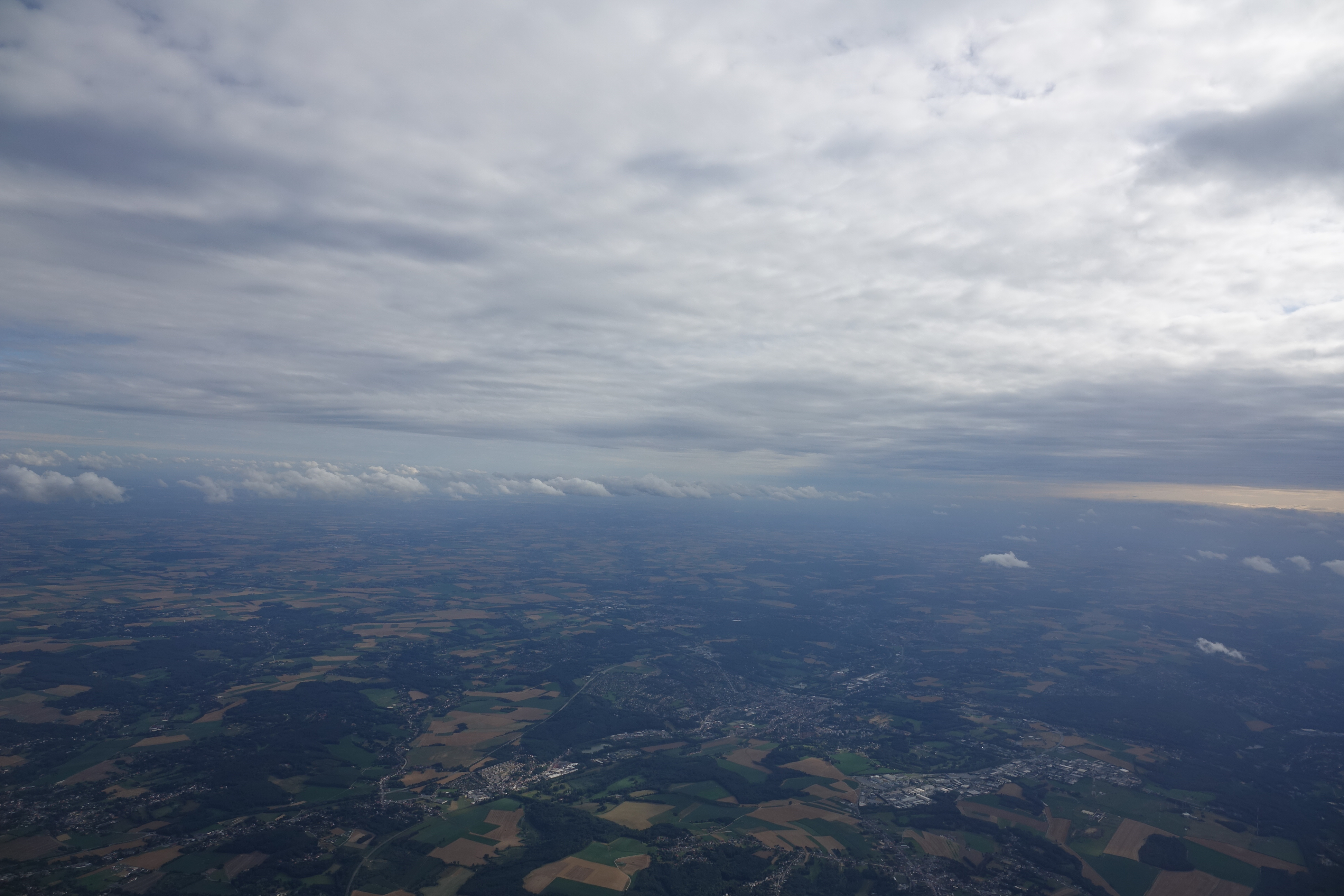 aerial view of a city from an airplane