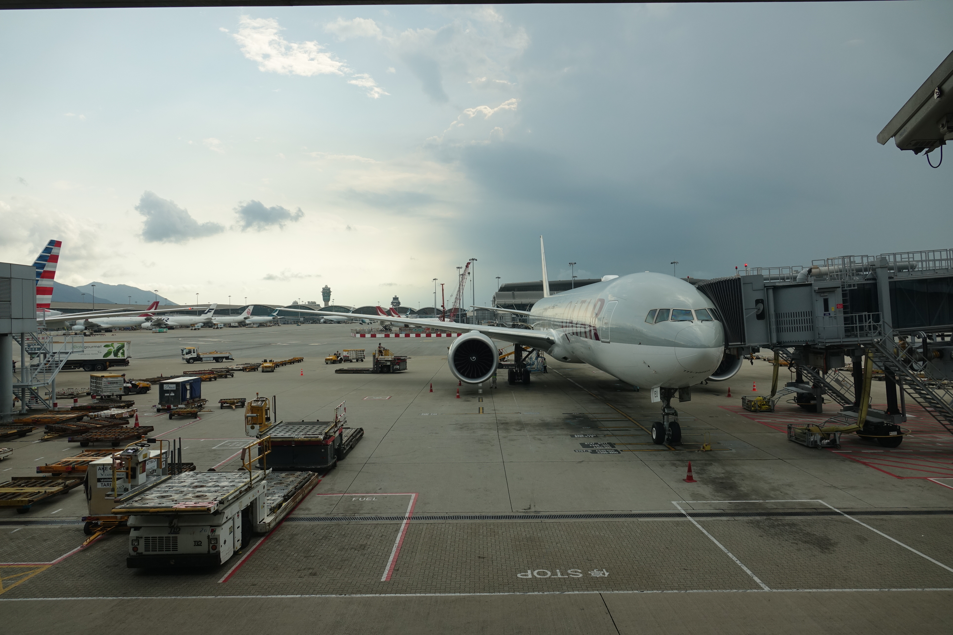 an airplane on the tarmac