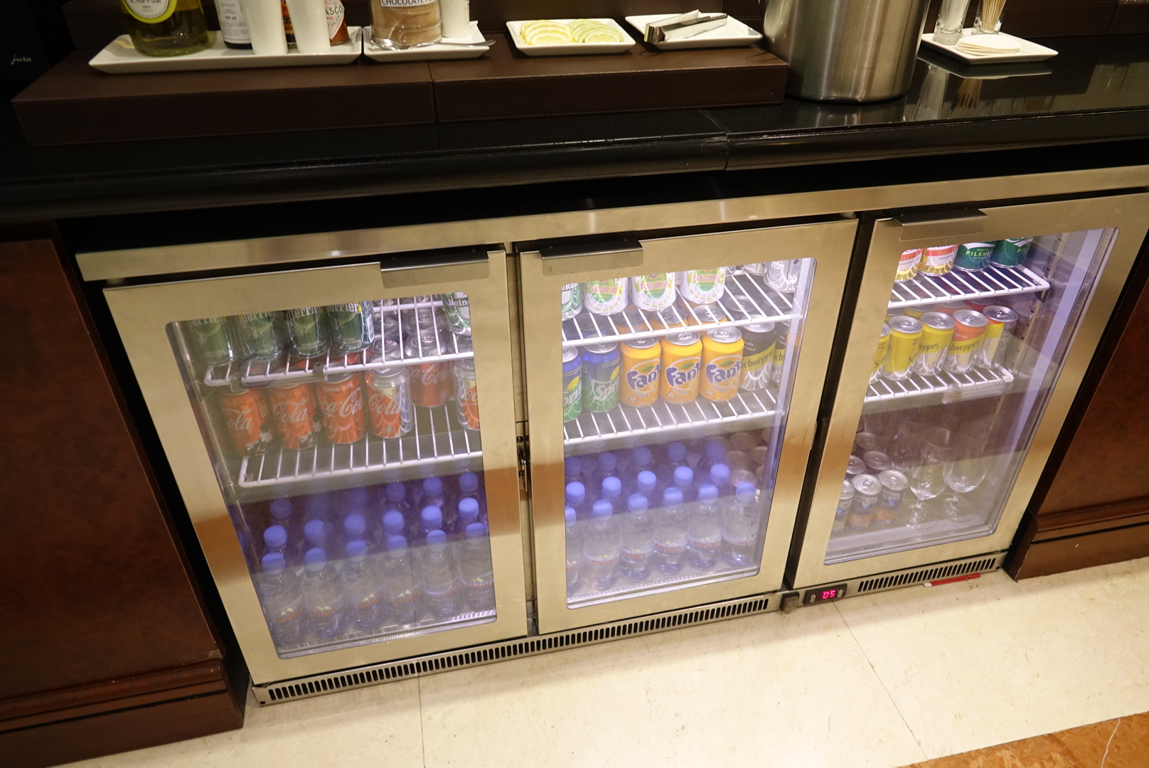 a refrigerator with drinks in it