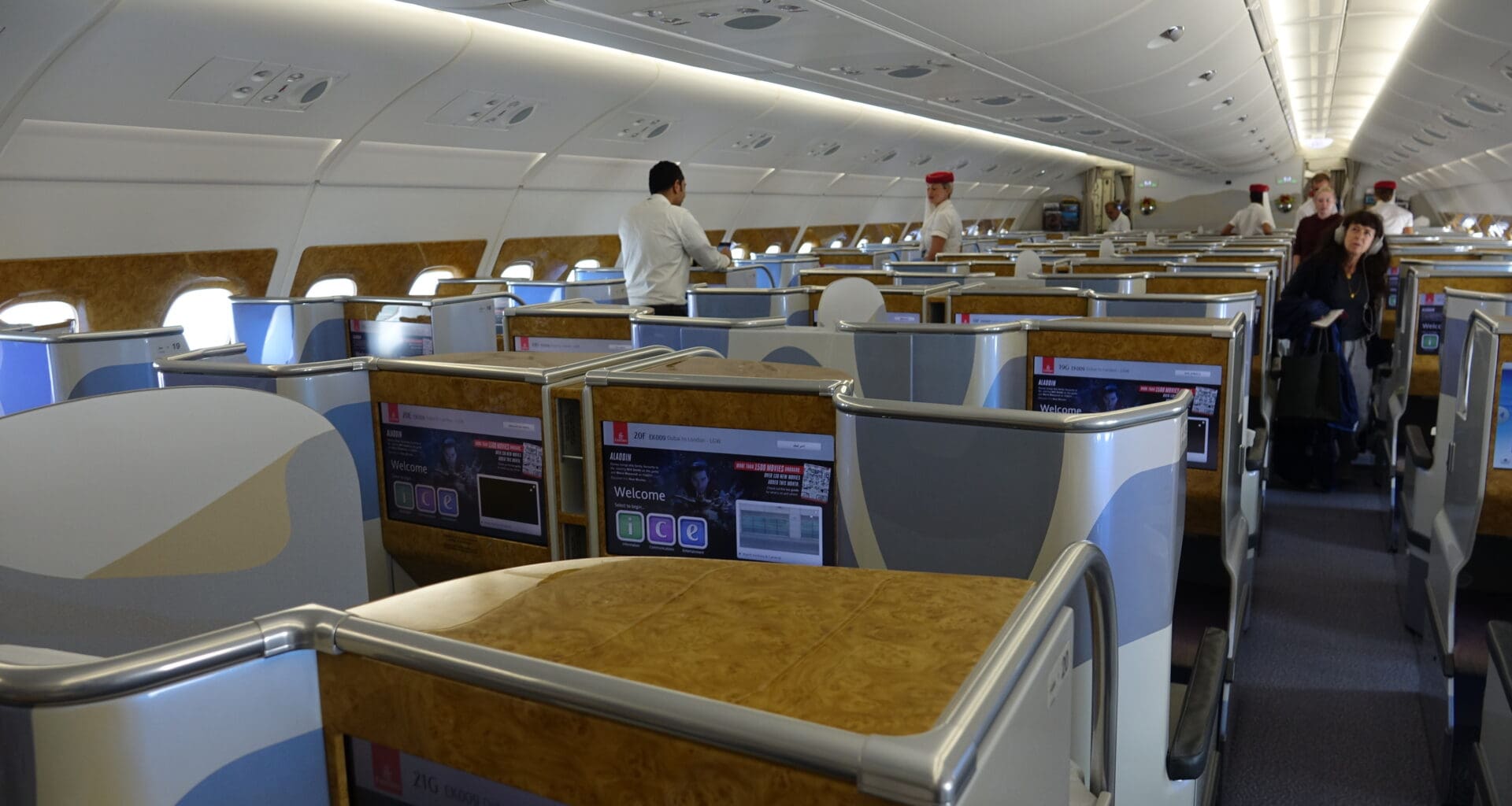 a group of people in an airplane