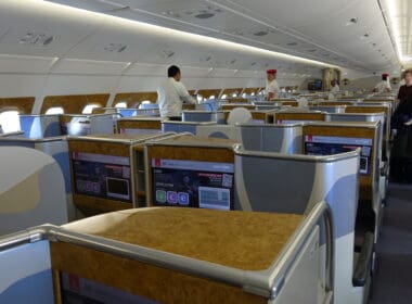 a group of people in an airplane