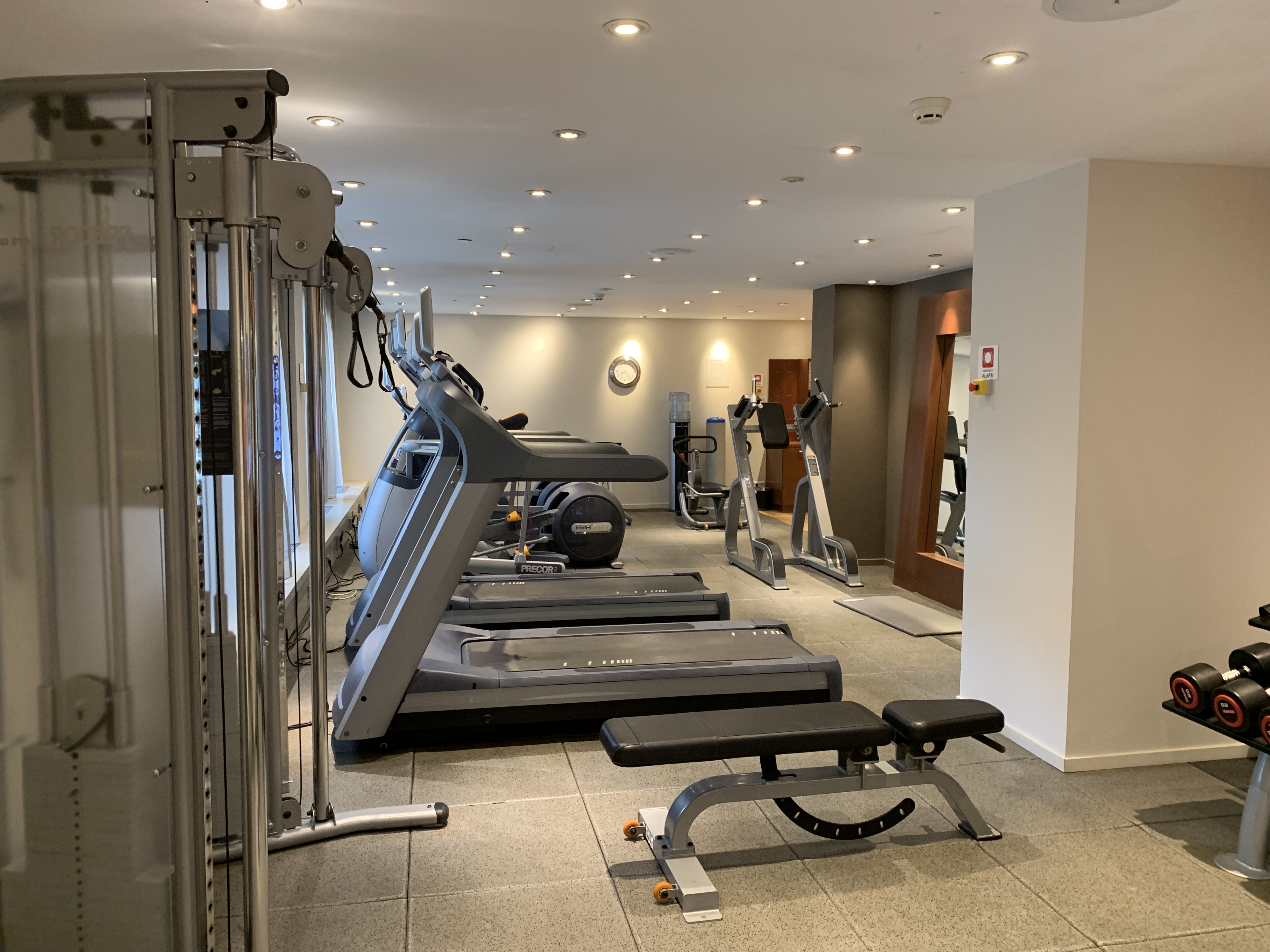 a gym with exercise equipment