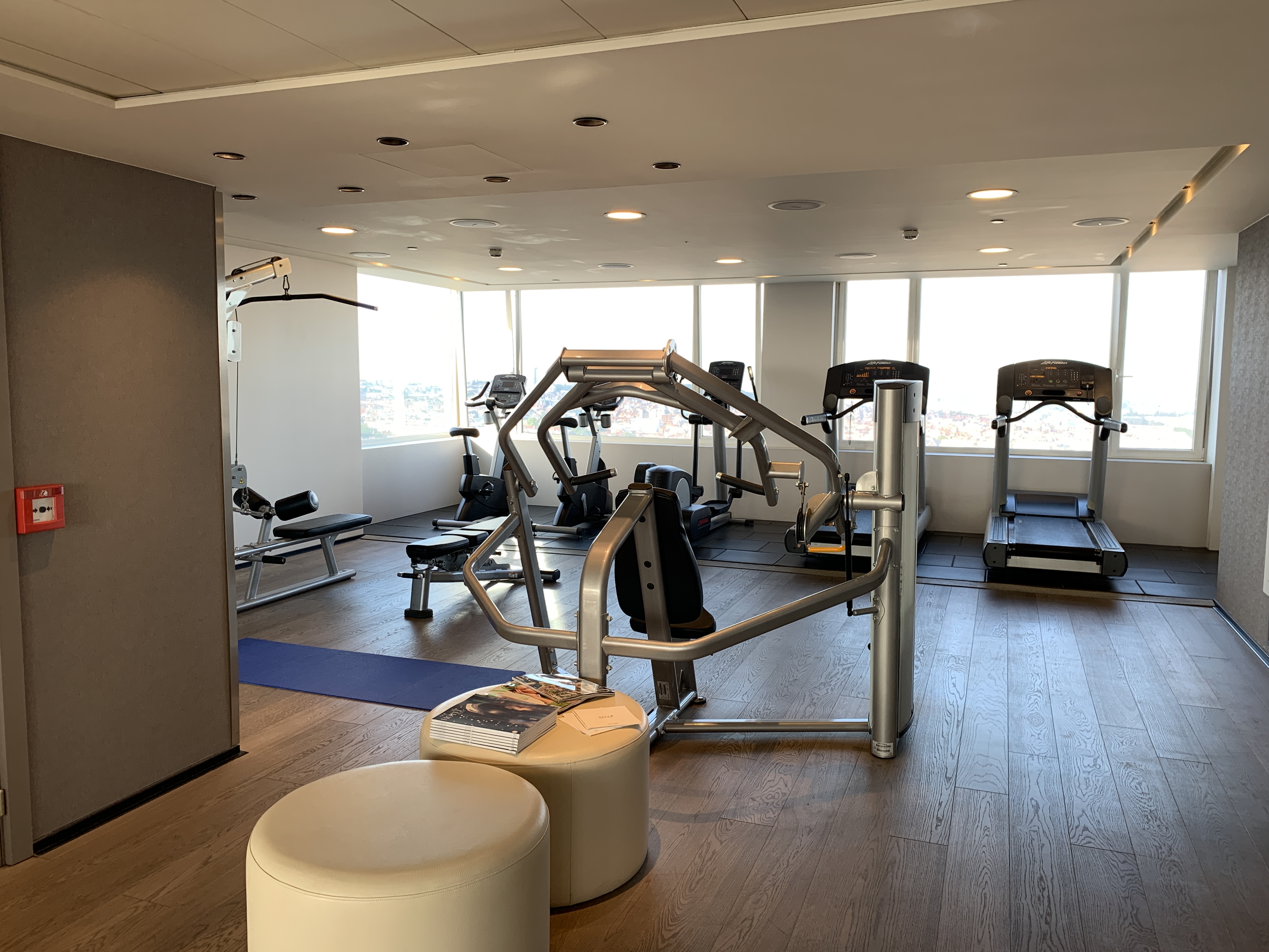 a gym with exercise equipment