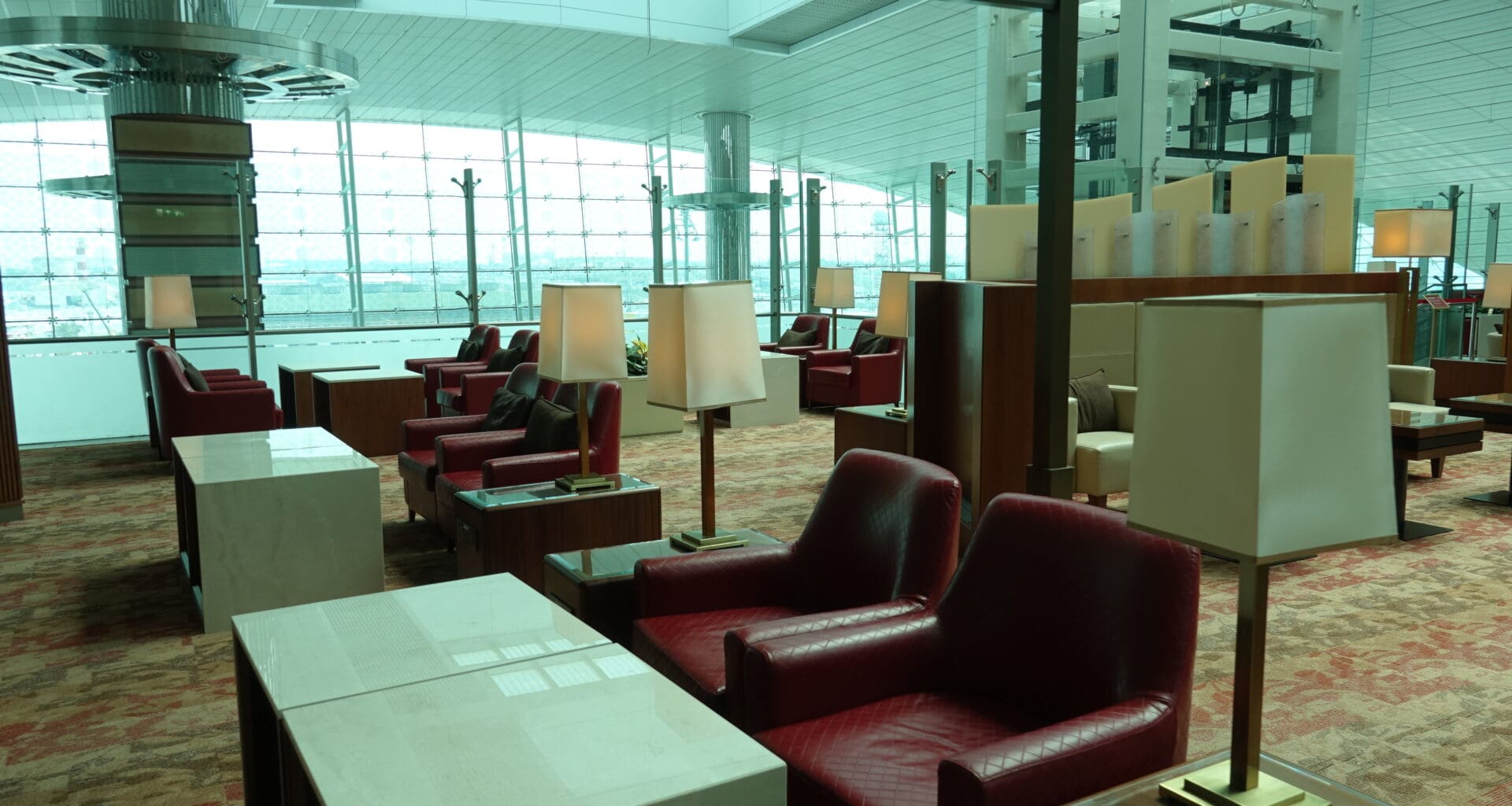 a room with chairs and tables