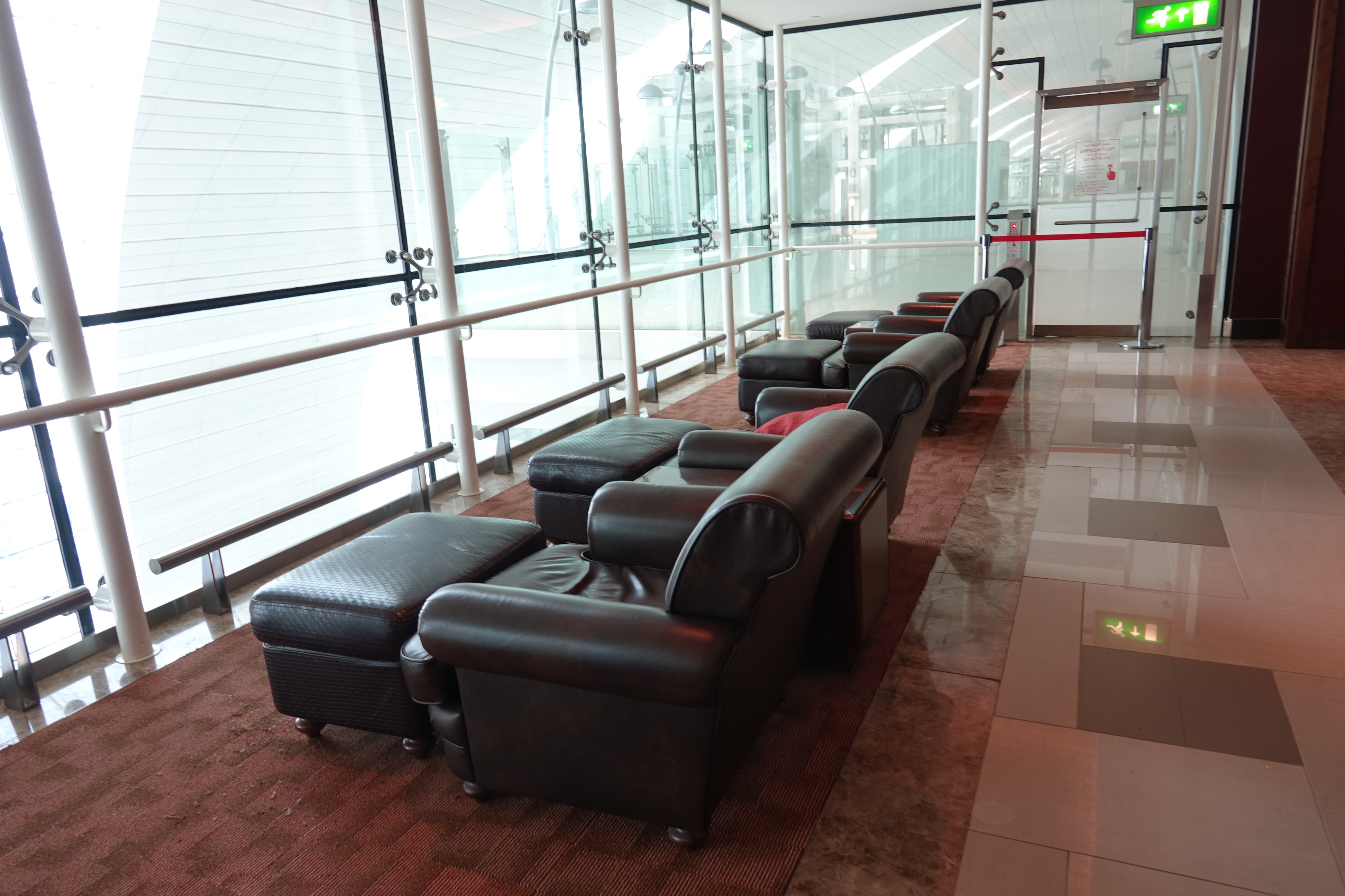 a row of leather chairs in a room