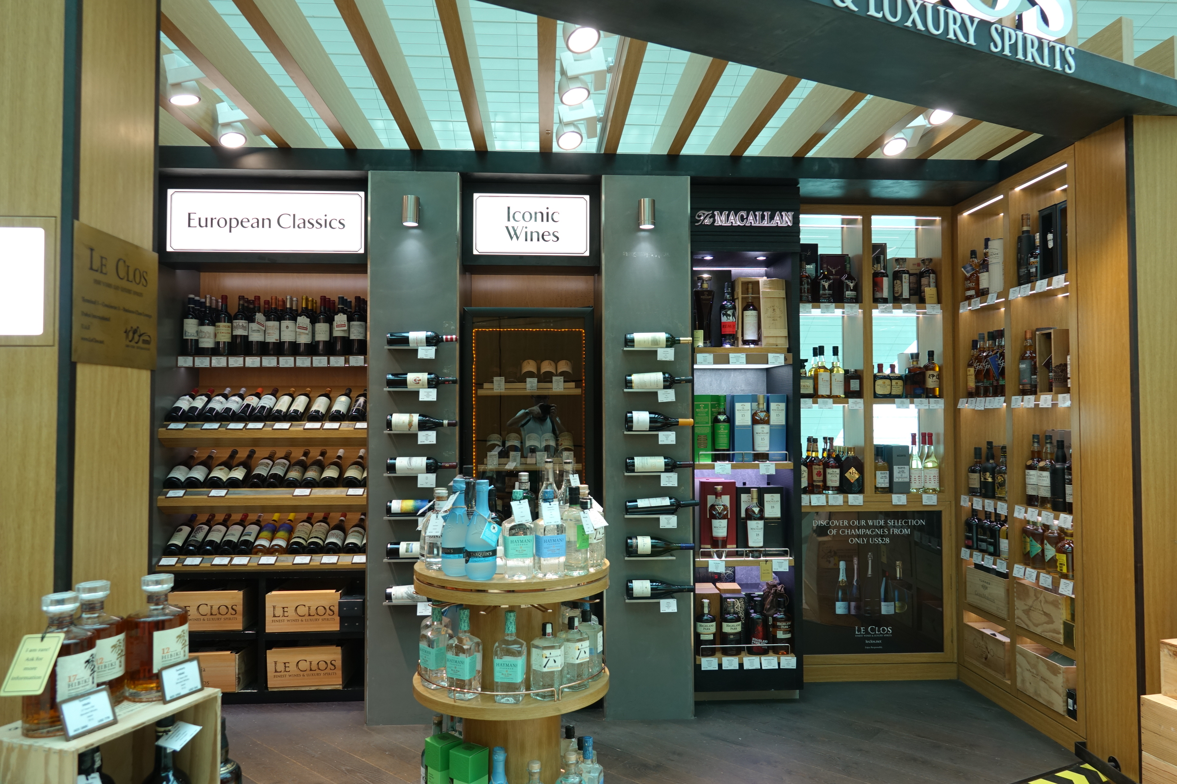 a store with shelves of wine bottles