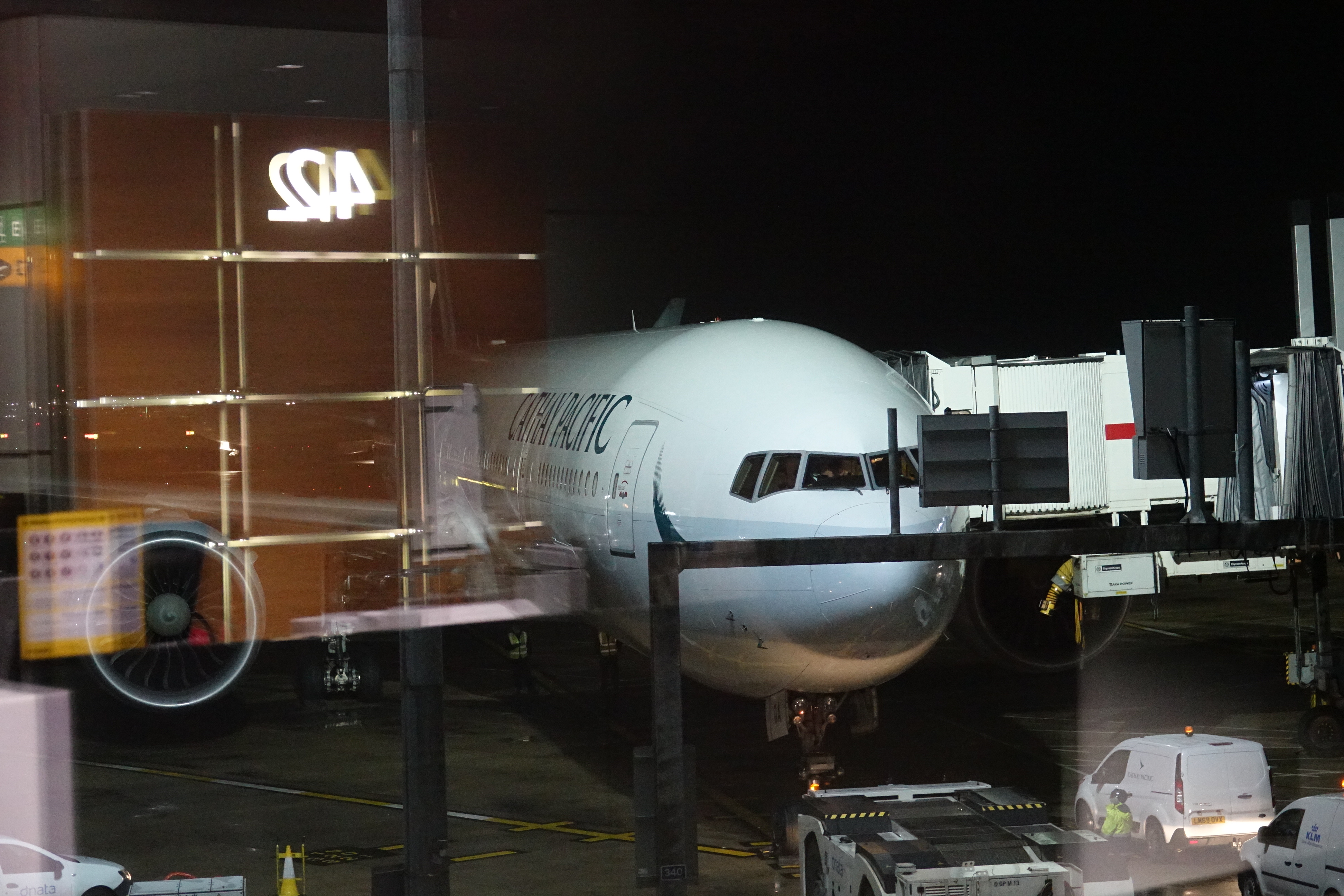 a large airplane at an airport