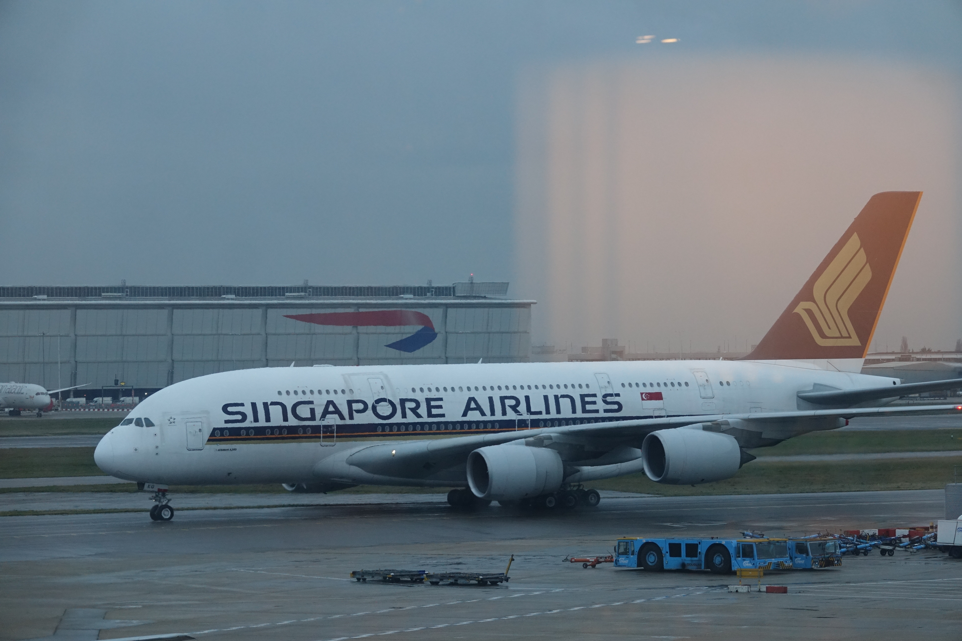 a large airplane on a runway