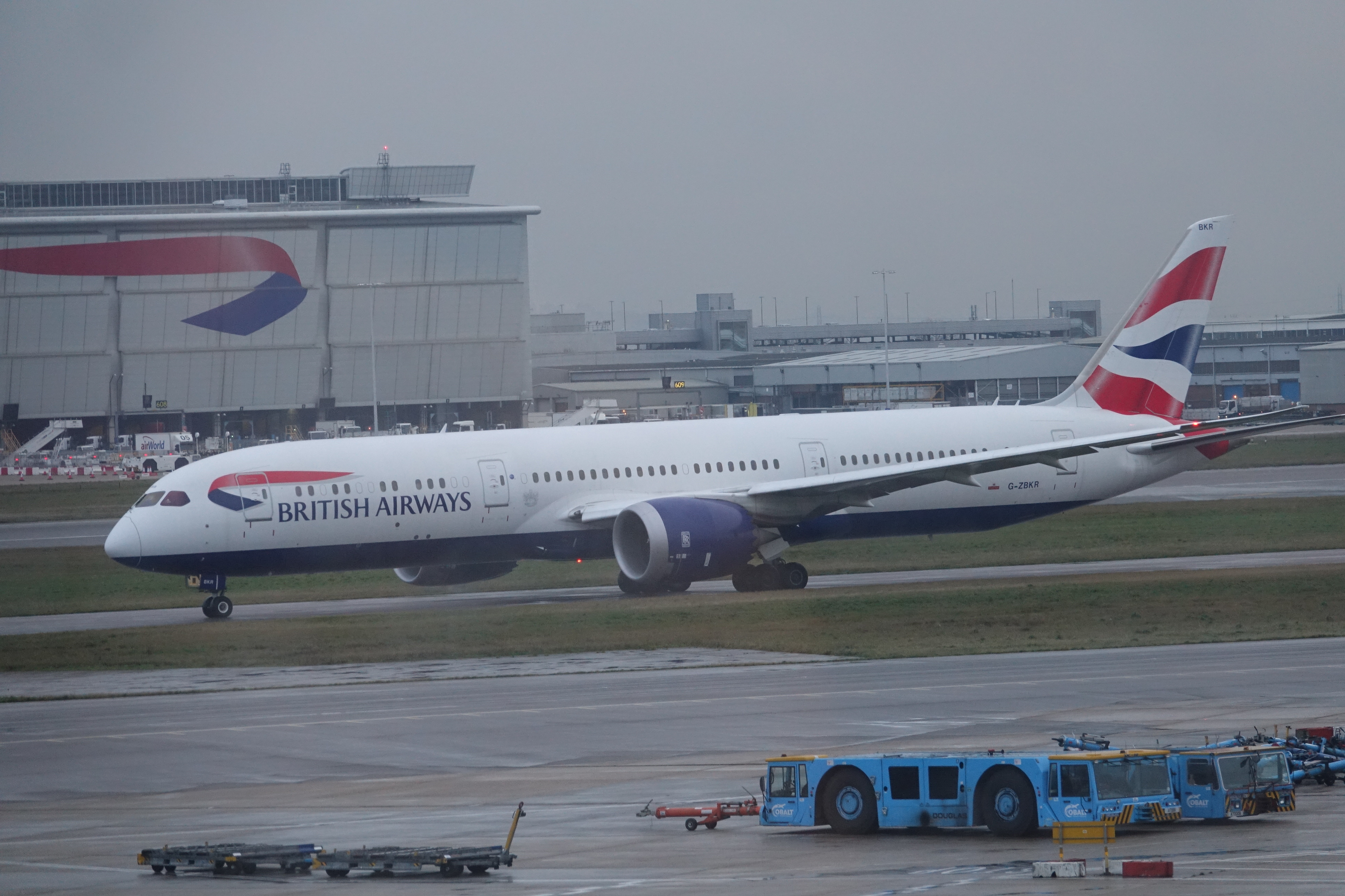 a large airplane on a runway