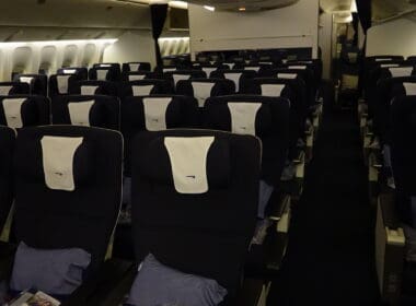 a row of seats in an airplane