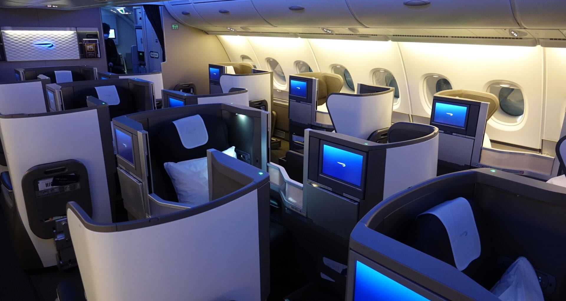 a row of seats in an airplane