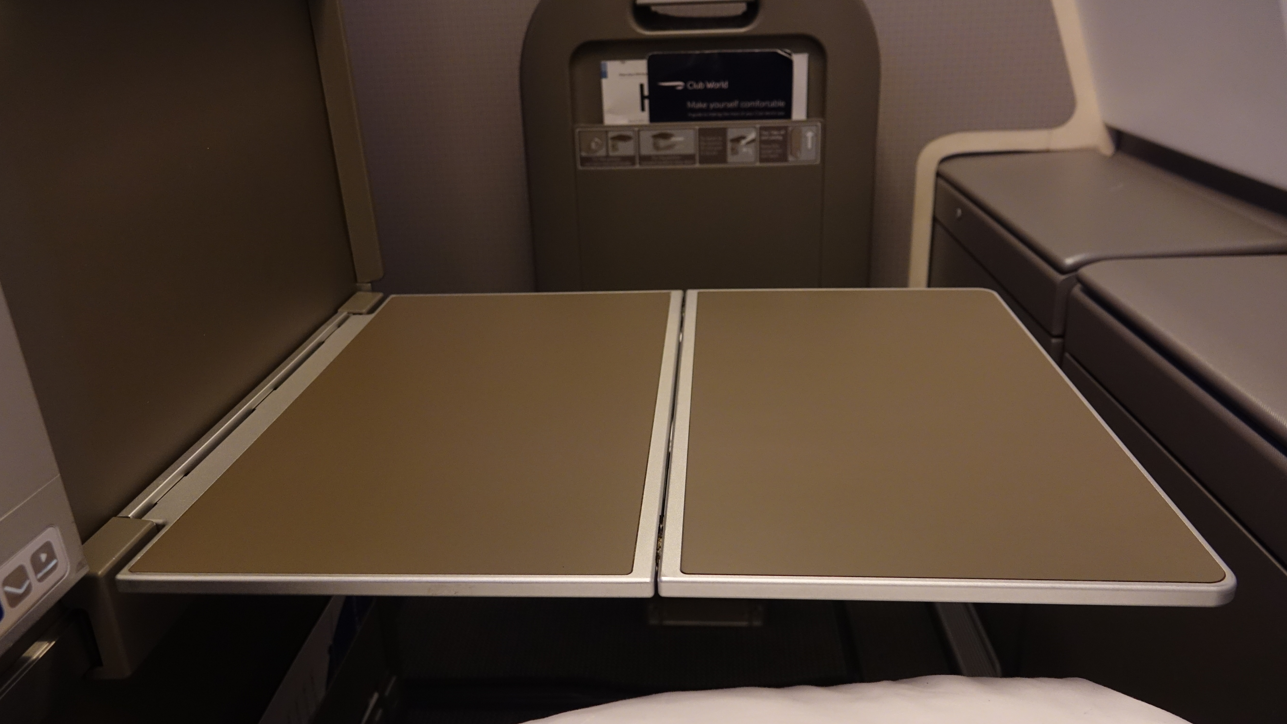 a table in a plane