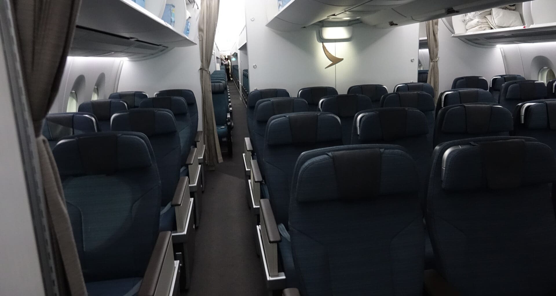 a row of seats in an airplane