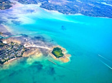 an island in the water