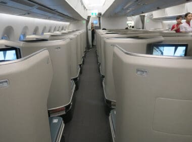 a row of seats in an airplane