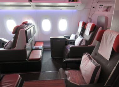 a seat in an airplane