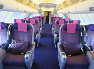 a row of seats in an airplane