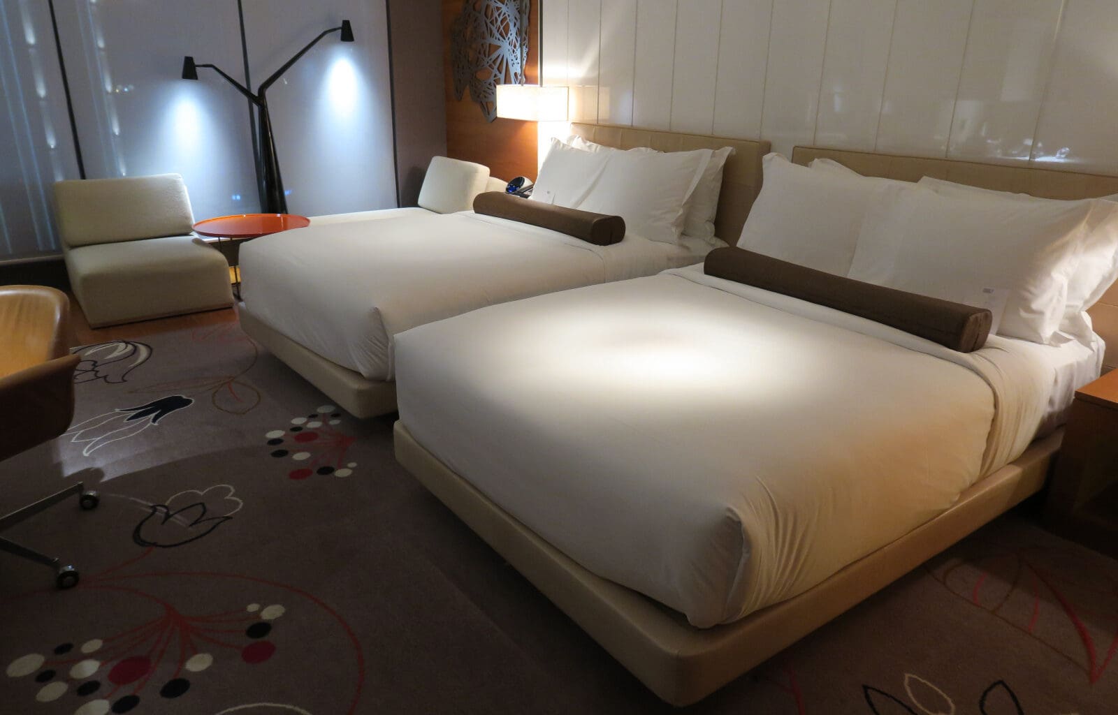 a room with two beds