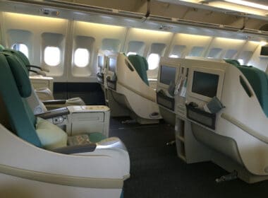 a row of seats in an airplane