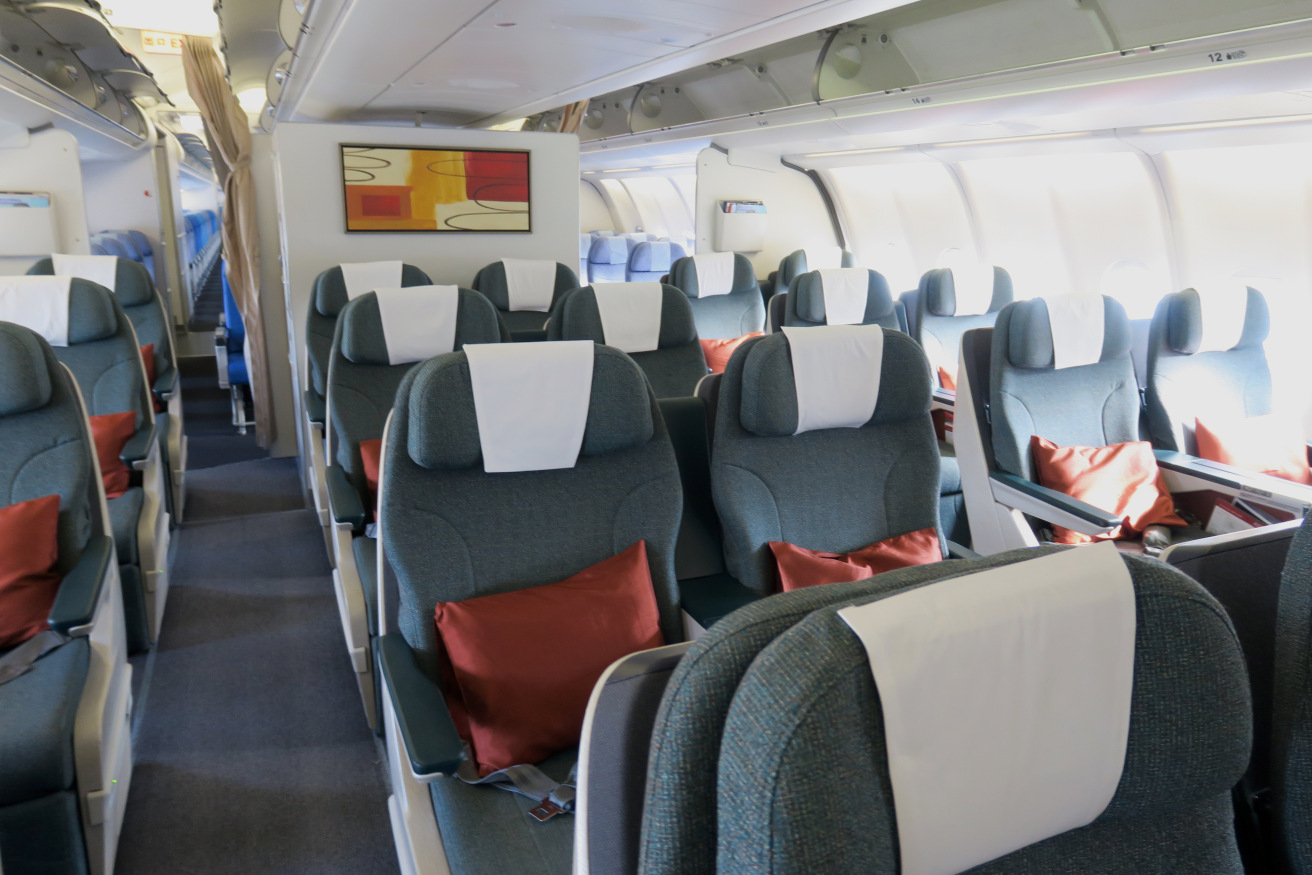 a row of seats in an airplane