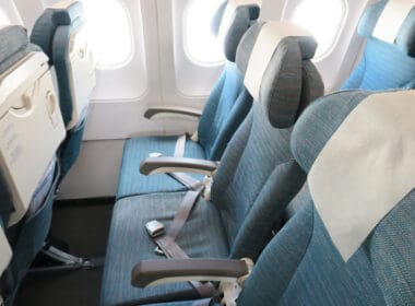 a row of seats in an airplane