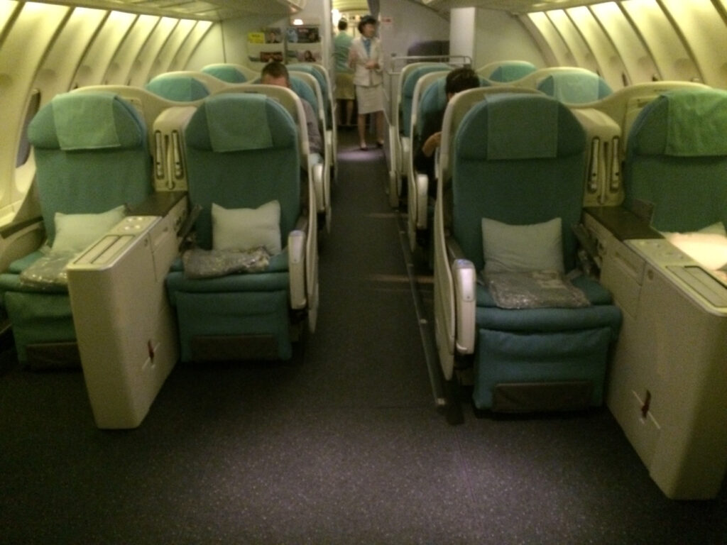 a row of seats in an airplane