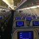 an airplane with rows of seats