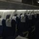 a row of seats in an airplane