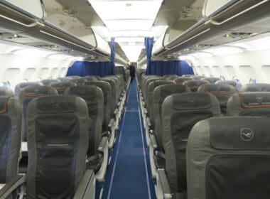 the inside of an airplane