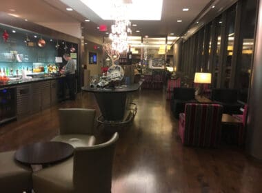 a room with a table and chairs