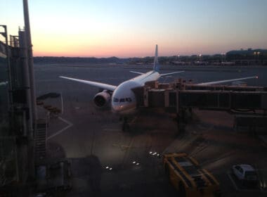 an airplane at an airport