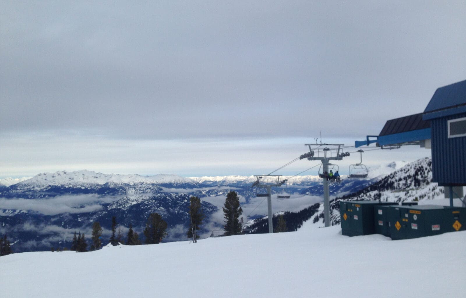 a ski lift on a snowy mountain
