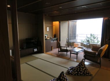 a room with a television and a table