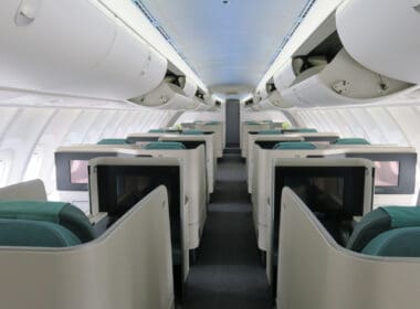 the inside of an airplane