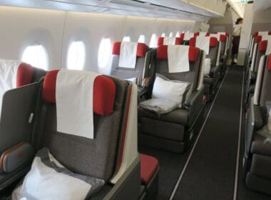 a row of seats on an airplane
