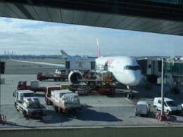 a plane at an airport