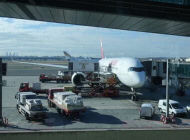 a plane at an airport