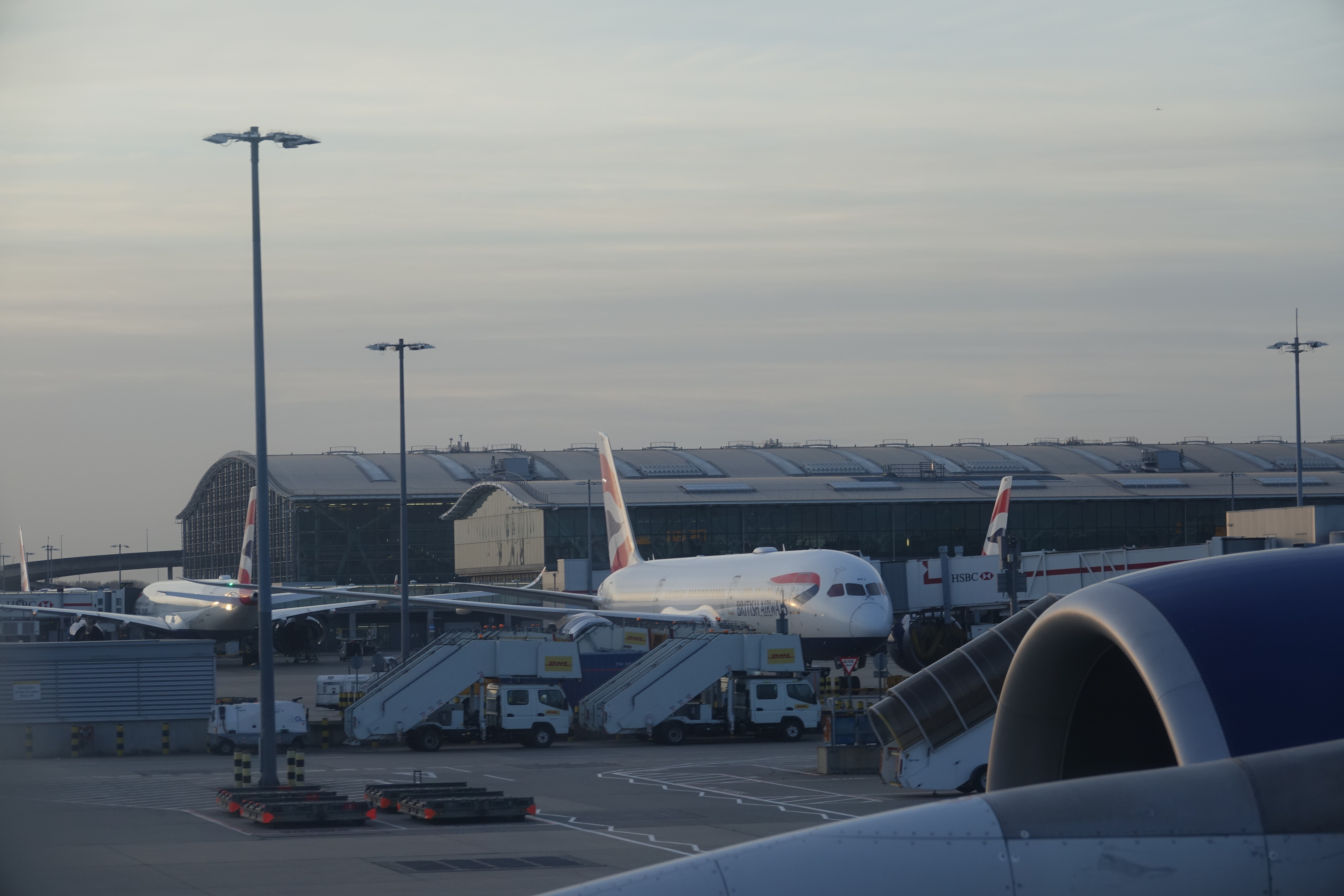 an airplane parked at an airport