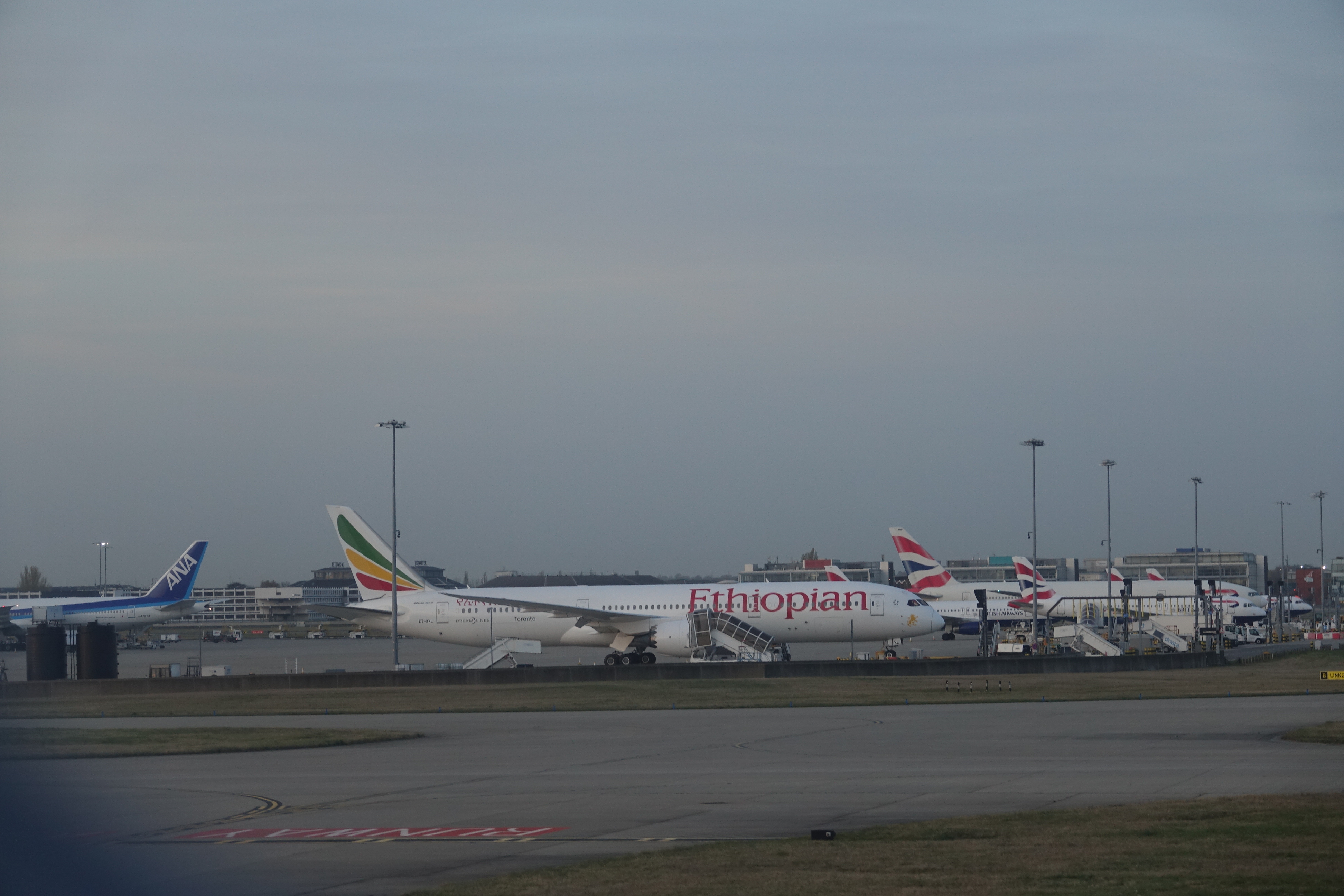 airplanes on the runway